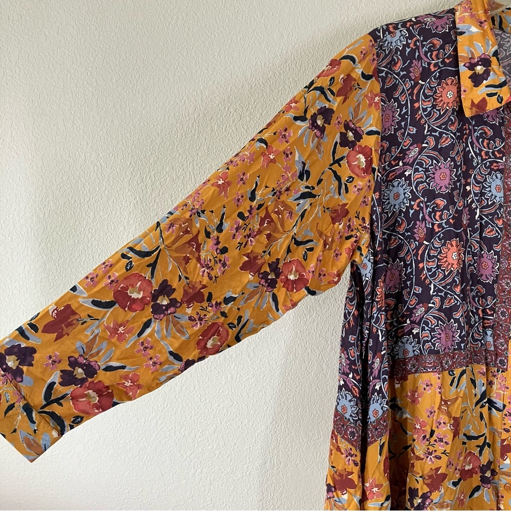 TOLANI Plus Size Tunic Patchwork Button Up Colorf… - image 4